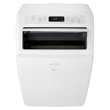 Top view of an LG Portable Air Conditioner with the top vane open