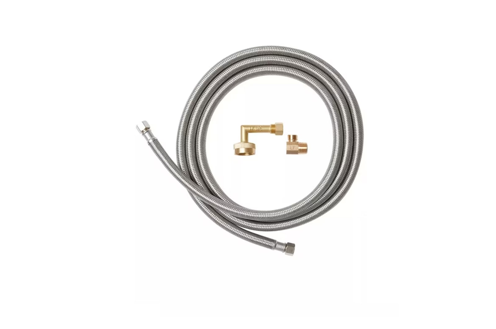 Flexible braided stainless steel inlet hose and Water suuply line to the diswasher view