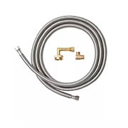 Flexible braided stainless steel inlet hose and  Water suuply line to the diswasher view