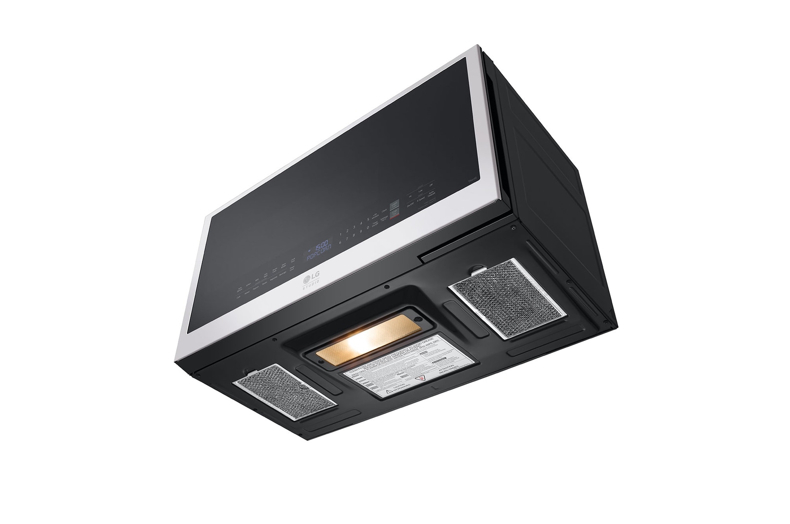 LG STUDIO 2.0 cu.ft. Over the Range Microwave Oven | Sensor Cook, Auto Cook, 400 CFM Power Ventilation, EasyClean®& Smart, Essence White , MVES2033N