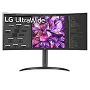 LG 34'' Curved UltraWide™ QHD IPS HDR 10 Built-in KVM Monitor with USB Type-C™, 34WQ73A-B