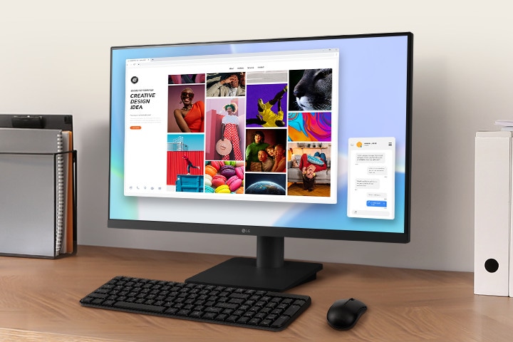 LG Monitor with IPS technology highlights the performance of liquid crystal displays. It can provide clear colour reproduction, and help users to view the screen at 178° range of wide angle.