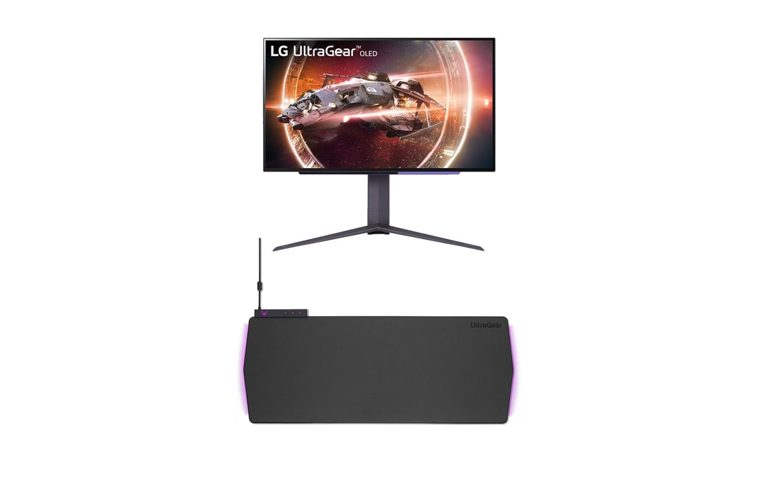 front view of monitor and gaming pad