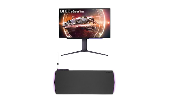 front view of monitor and gaming pad