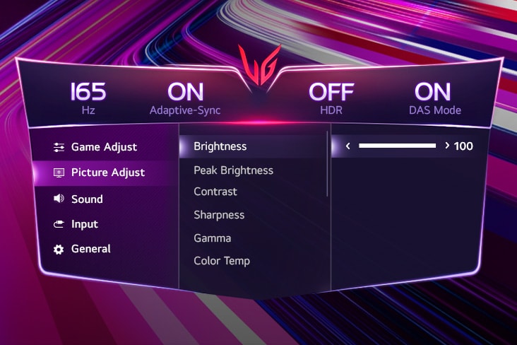 GUI setting image of Brightness.