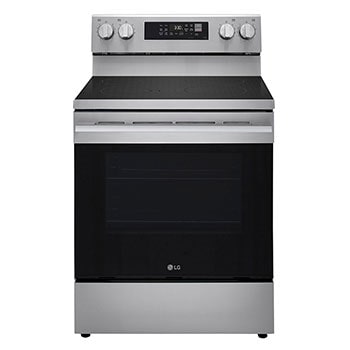 Front view of 30" Elec. 6.3 cu ft. Range | Fan Convection, Air Fry , EasyClean®& Smart, Stainless, Freestanding (LREN6323YE)