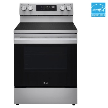 Front view of 30" Elec. 6.3 cu. ft. Range | Fan Convection, Air Fry, EasyClean®& Smart, Stainless, Freestanding LREN6323YE