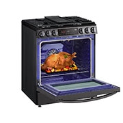 LG 30" Gas 6.3 cu ft. Range | Probake Convection, Air Fry, InstaView®, SelfClean, EasyClean®& Smart, Black Stainless, Slide-in, LSGL6335D