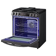 LG 30" Gas 6.3 cu ft. Range | Probake Convection, Air Fry, InstaView®, SelfClean, EasyClean®& Smart, Black Stainless, Slide-in, LSGL6335D