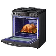 LG 30" Gas 6.3 cu ft. Range | Probake Convection, Air Fry, InstaView®, SelfClean, EasyClean®& Smart, Black Stainless, Slide-in, LSGL6335D