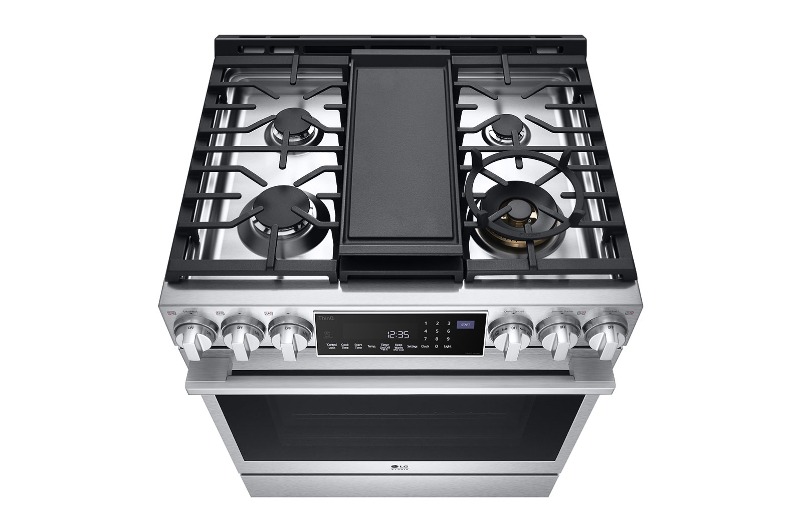 LG STUDIO 30" Gas 6.3 cu ft. Range | Probake Convection, Air Sous-Vide, Air Fry, SelfClean, EasyClean®& Smart, Stainless, Slide-in, LSGS6338F