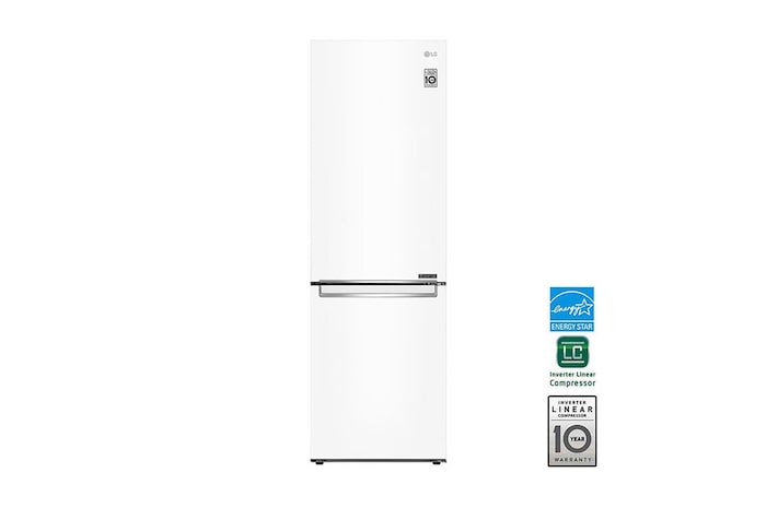 LG 24" 12 cu.ft. Counter-Depth Bottom Freezer Refrigerator, LBNC12231W