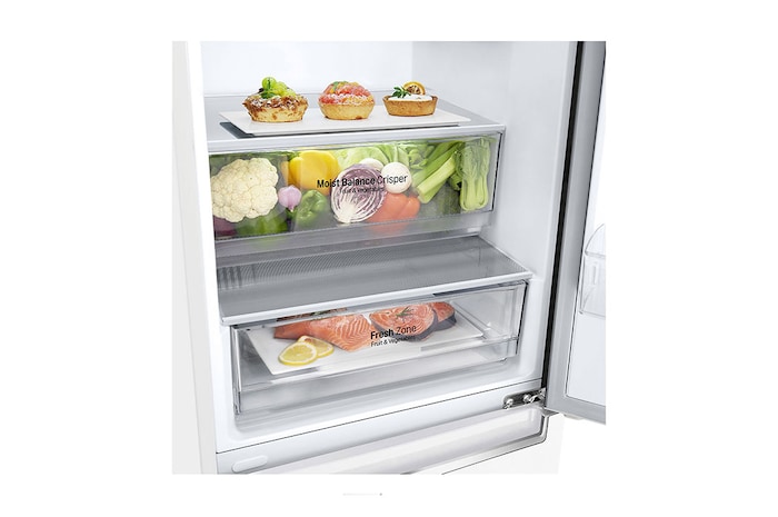LG 24" 12 cu.ft. Counter-Depth Bottom Freezer Refrigerator, LBNC12231W