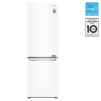 Front view of LG 24" 12 cu.ft. Counter-Depth Bottom Freezer Refrigerator - LBNC12231W