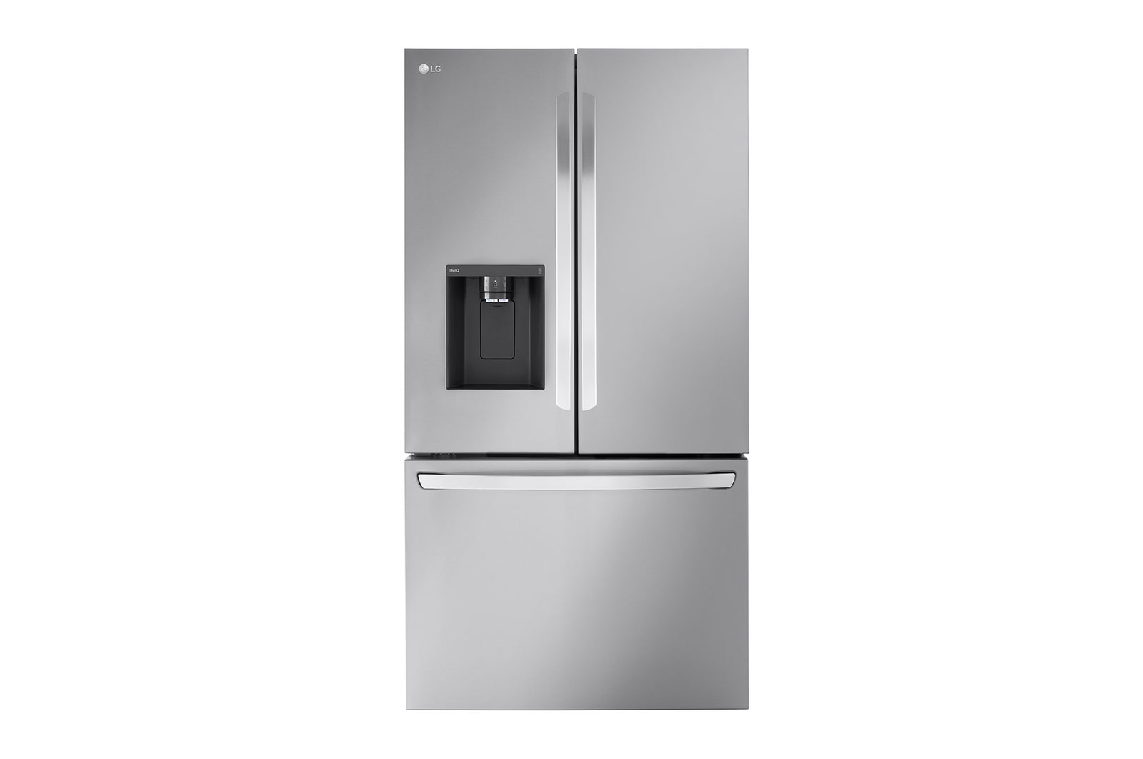 Front view of 36" 26 cu.ft. Counter-Depth MAX™ French 3-Door Refrigerator | Ice & Water Dispenser | (LCFC26XSS)