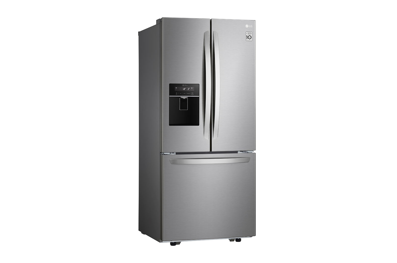 LG 30" 22 cu.ft. Standard-Depth French 3-Door Refrigerator | External Water Dispenser | Ice Maker, LCFS22EXS