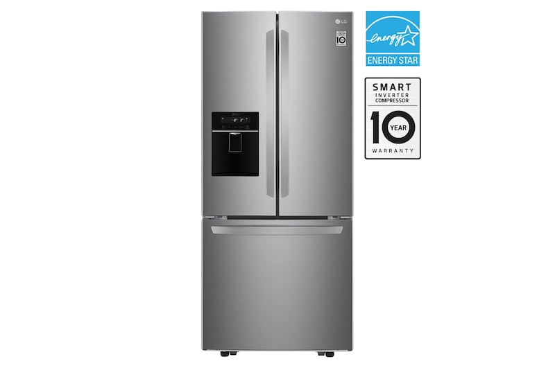 Front view of 30" 22 cu.ft. Standard-Depth French 3-Door Refrigerator | External Water Dispenser | Ice Maker LCFS22EXS