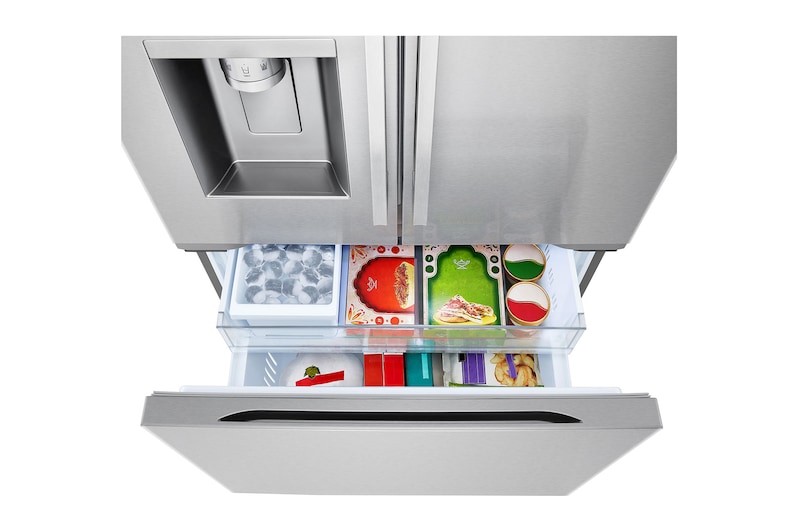 Top Freezer view with Food