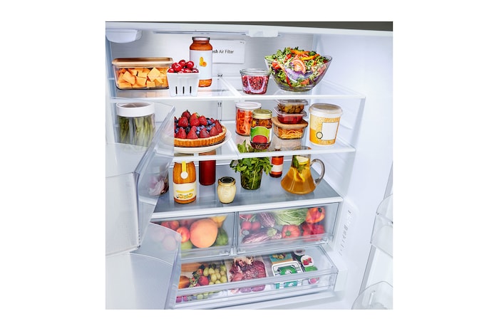 Shelving System view with Food