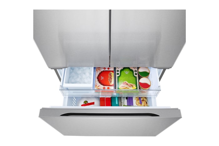 Top Freezer view with Food