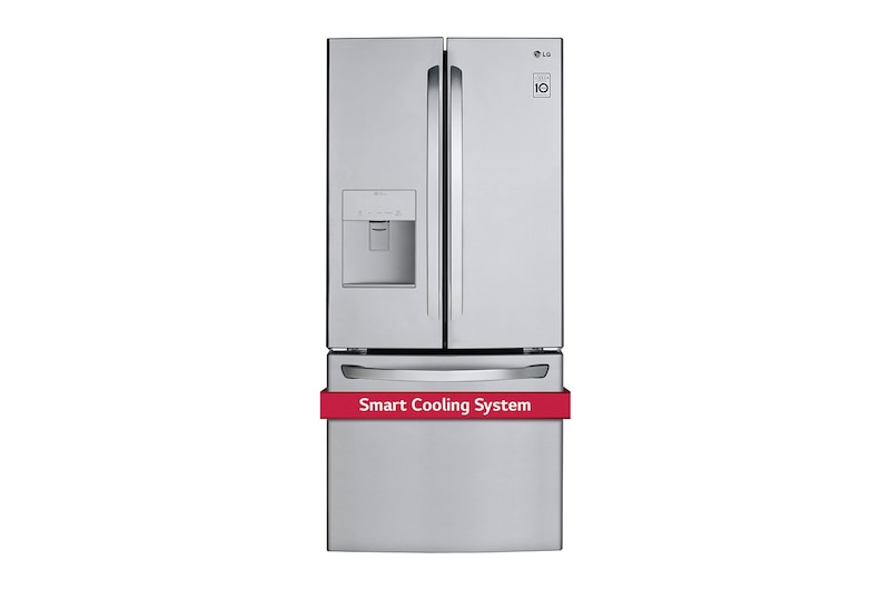 Front view of 30" French Door Refrigerator with Smart Cooling System, 22 cu. Ft. LFD22716ST