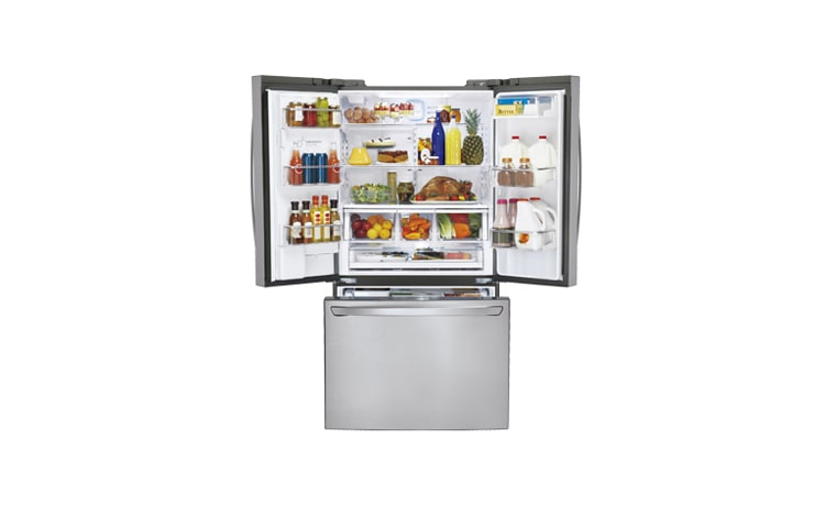 LG 36 Inch, 24.6 cu.ft. Super-Capacity 3-door Counter Depth French Door Refrigerator with Smart Cooling plus technology, LFX25991ST