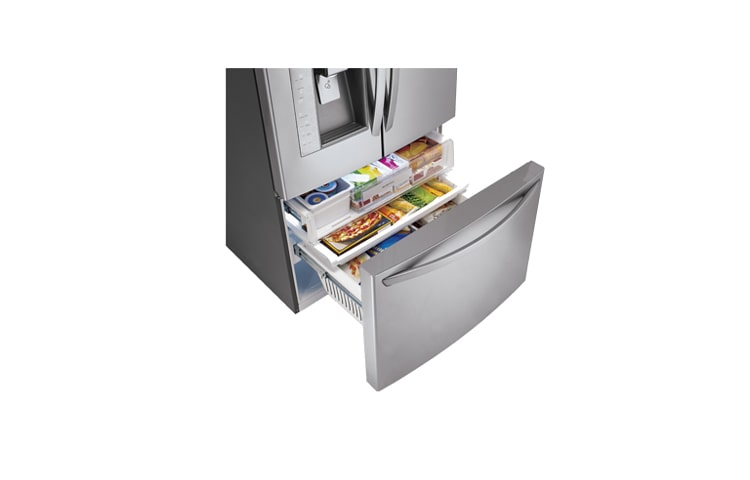 LG 36 Inch, 24.6 cu.ft. Super-Capacity 3-door Counter Depth French Door Refrigerator with Smart Cooling plus technology, LFX25991ST