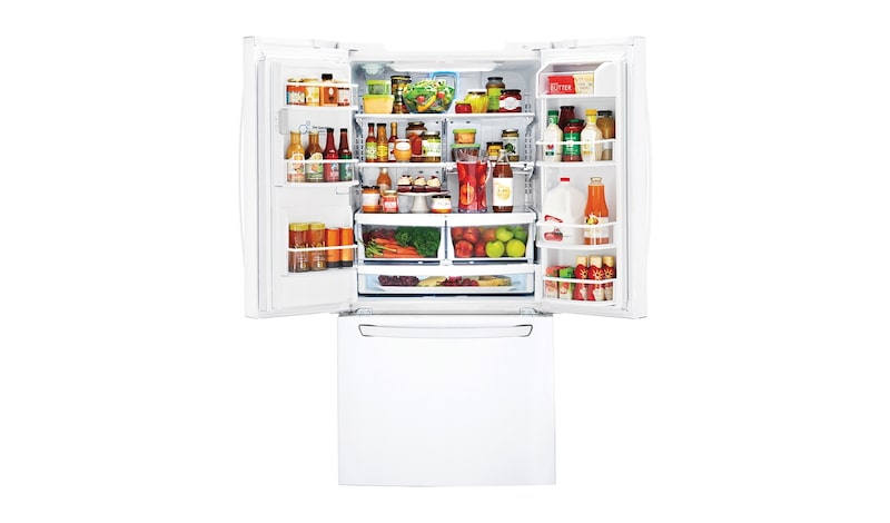 LG 33" French Door Refrigerator with Slim SpacePlus™ Ice System, 24 cu.ft., LFXS24623W