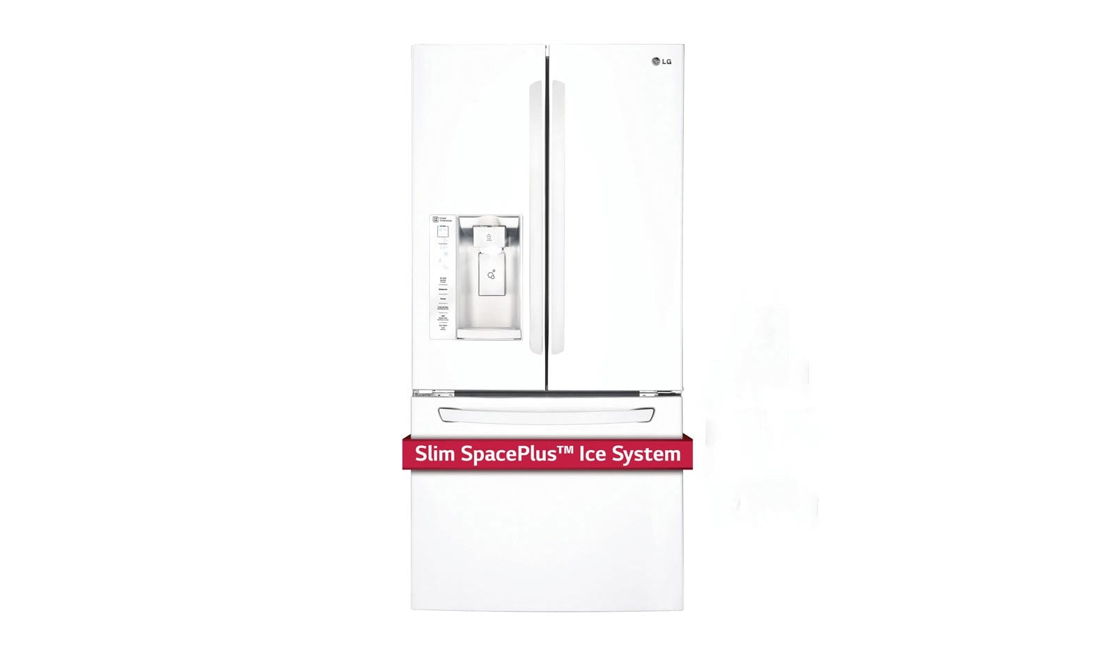 LG 33" French Door Refrigerator with Slim SpacePlus™ Ice System, 24 cu.ft., LFXS24623W
