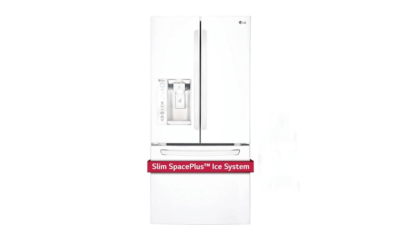 LG 33" French Door Refrigerator with Slim SpacePlus™ Ice System, 24 cu.ft., LFXS24623W