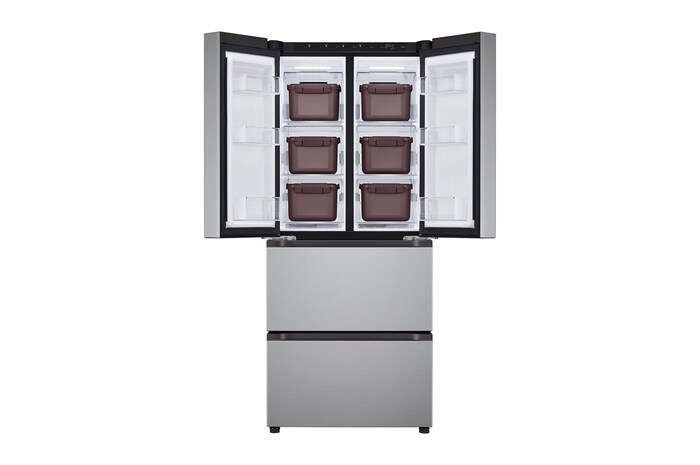 Front open view with trays