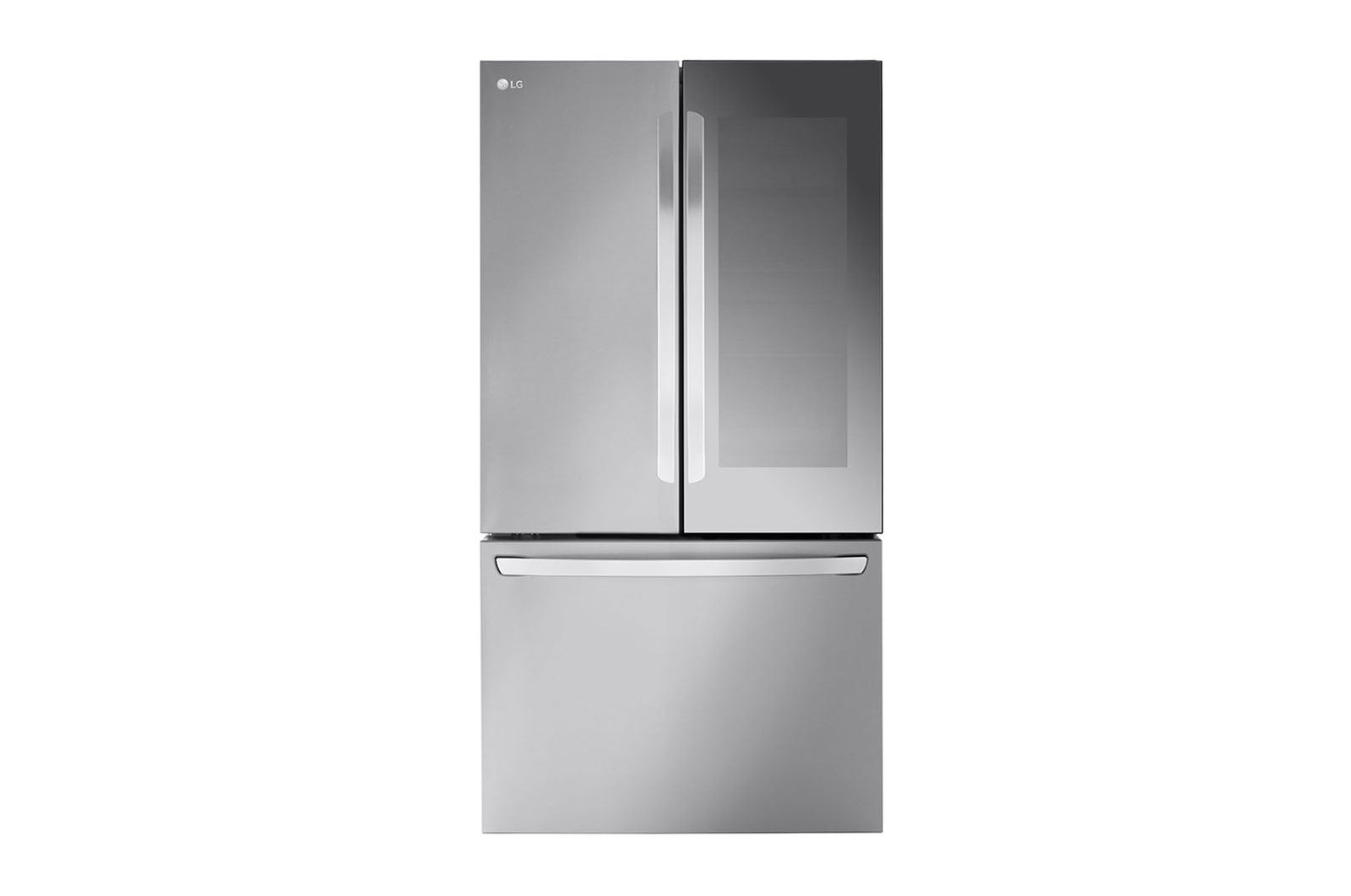 Front view of 36" 27 cu.ft. Mirror InstaView® Counter-Depth MAX™ French 3-Door Refrigerator (LLFGC2706S)