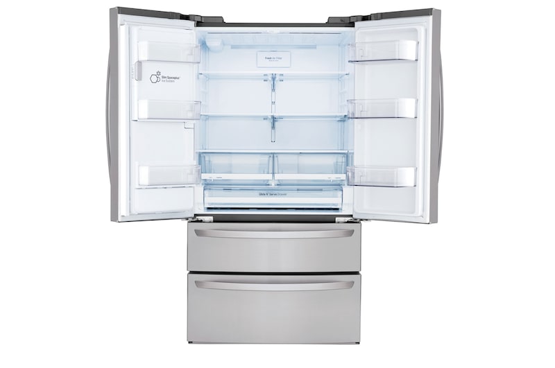 LG 36" 28 cu.ft. Standard-Depth French 4-Door Refrigerator | Ice & Water Dispenser | Dual Ice Maker, LMXS28626S