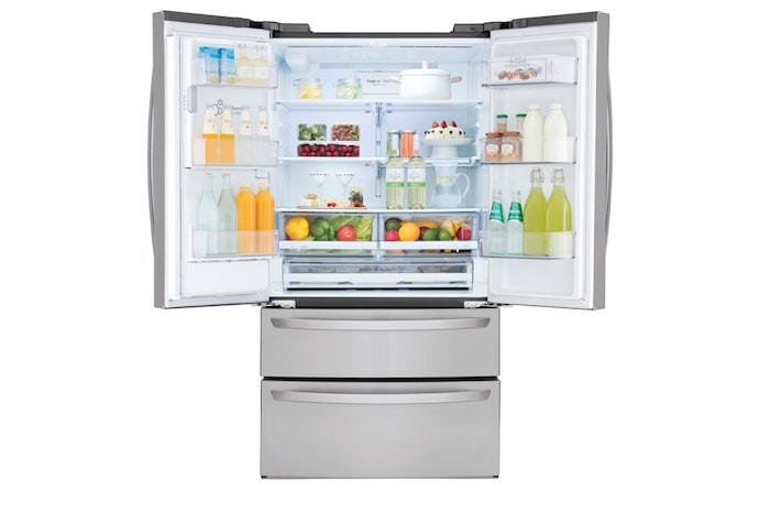 LG 36" 28 cu.ft. Standard-Depth French 4-Door Refrigerator | Ice & Water Dispenser, LMXS28626S