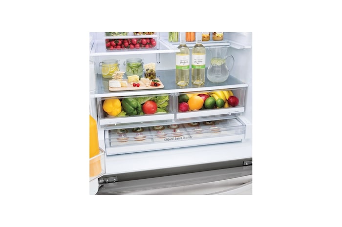 LG 36" 28 cu.ft. Standard-Depth French 4-Door Refrigerator | Ice & Water Dispenser, LMXS28626S
