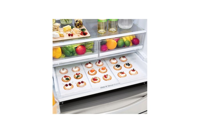 LG 36" 28 cu.ft. Standard-Depth French 4-Door Refrigerator | Ice & Water Dispenser, LMXS28626S
