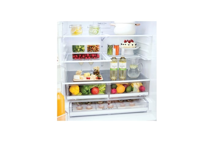 LG 36" 28 cu.ft. Standard-Depth French 4-Door Refrigerator | Ice & Water Dispenser, LMXS28626S