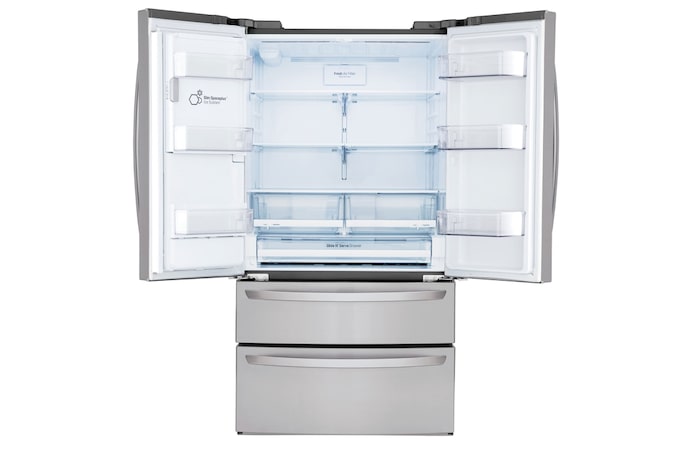 LG 36" 28 cu.ft. Standard-Depth French 4-Door Refrigerator | Ice & Water Dispenser, LMXS28626S