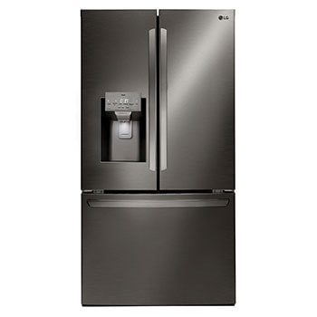 Front view of 36" 28 cu.ft. Standard-Depth French 3-Door Refrigerator | Ice & Water Dispenser | LRFS28XBD