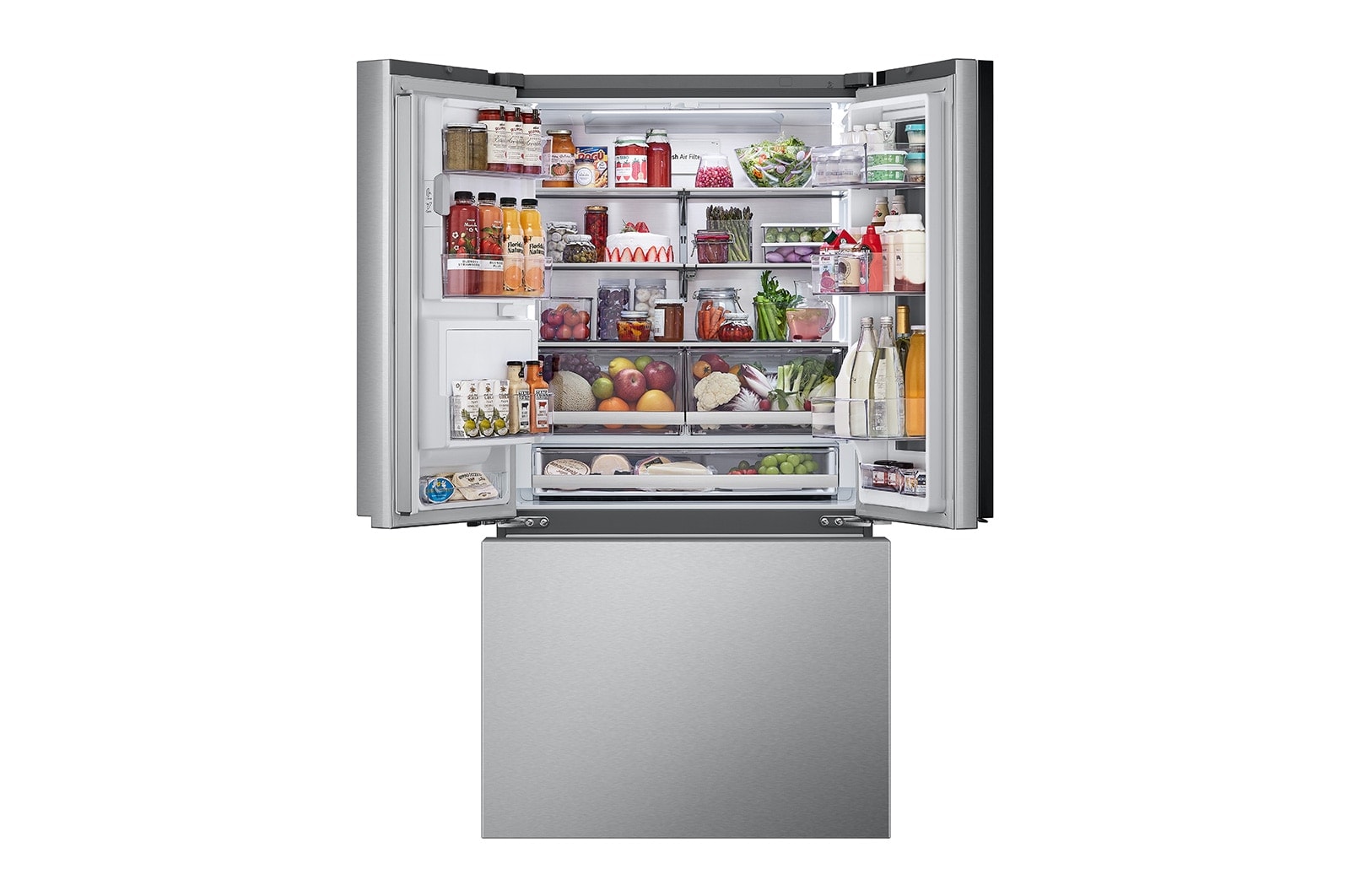 LG 36" 26 cu.ft. Mirror InstaView® Door-in-Door® Counter-Depth MAX™ French 3-Door | Ice & Water Dispenser | 4 Types of Ice with Craft Ice®, LRYKC2606S