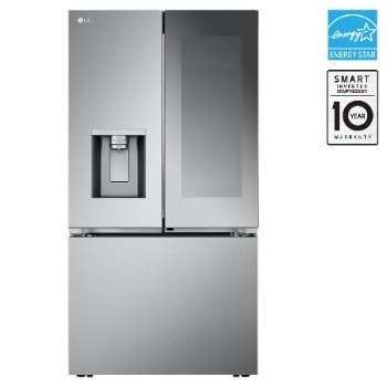 Front view of 36" 31 cu. ft. Mirror InstaView® Door-in-Door® Standard-Depth MAX® French 3-Door | Ice & Water Dispenser | 4 Types of Ice with Craft Ice® LRYKS3106S