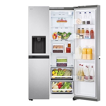 door open view with food