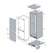 LG 22" 9 cu.ft. LG STUDIO Counter-Depth Panel Ready Bottom Freezer Refrigerator, LSBNC1021P