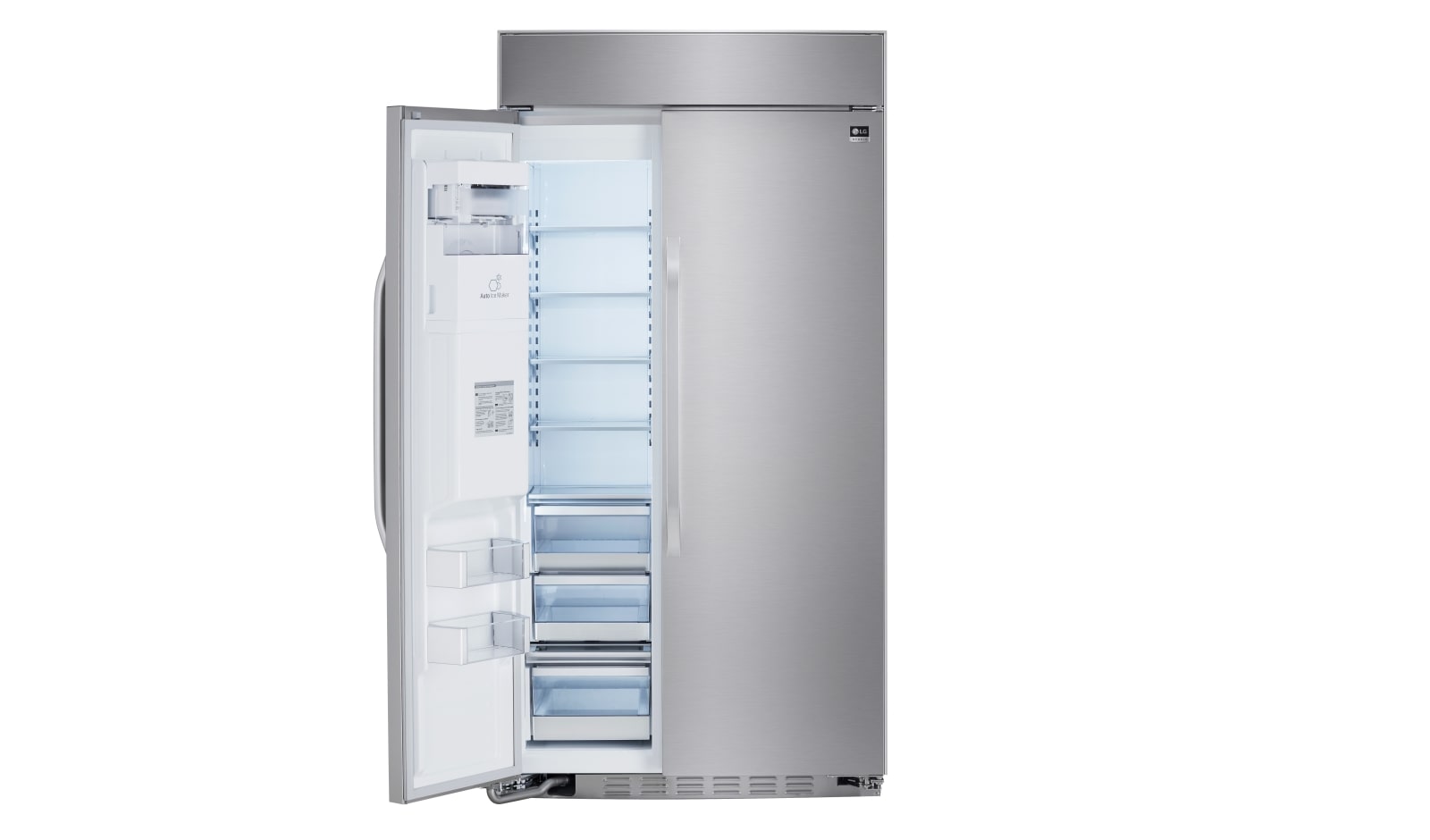 LG STUDIO- 42" Ultra-Large Capacity Side-by-Side Refrigerator with Ice & Water Dispenser, 26 cu. ft., LSSB2692ST