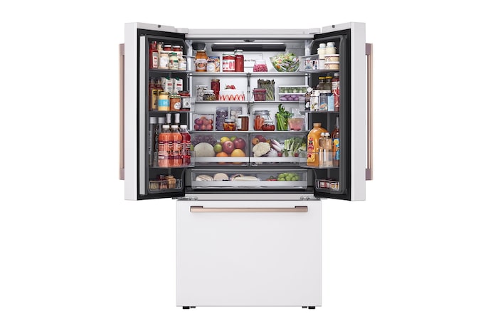 LG 36" 27 cu.ft. LG STUDIO Essence White Counter-Depth MAX® LG STUDIO French 3-Door Refrigerator | Internal Water Dispenser | Ice Maker, SRFB27W3