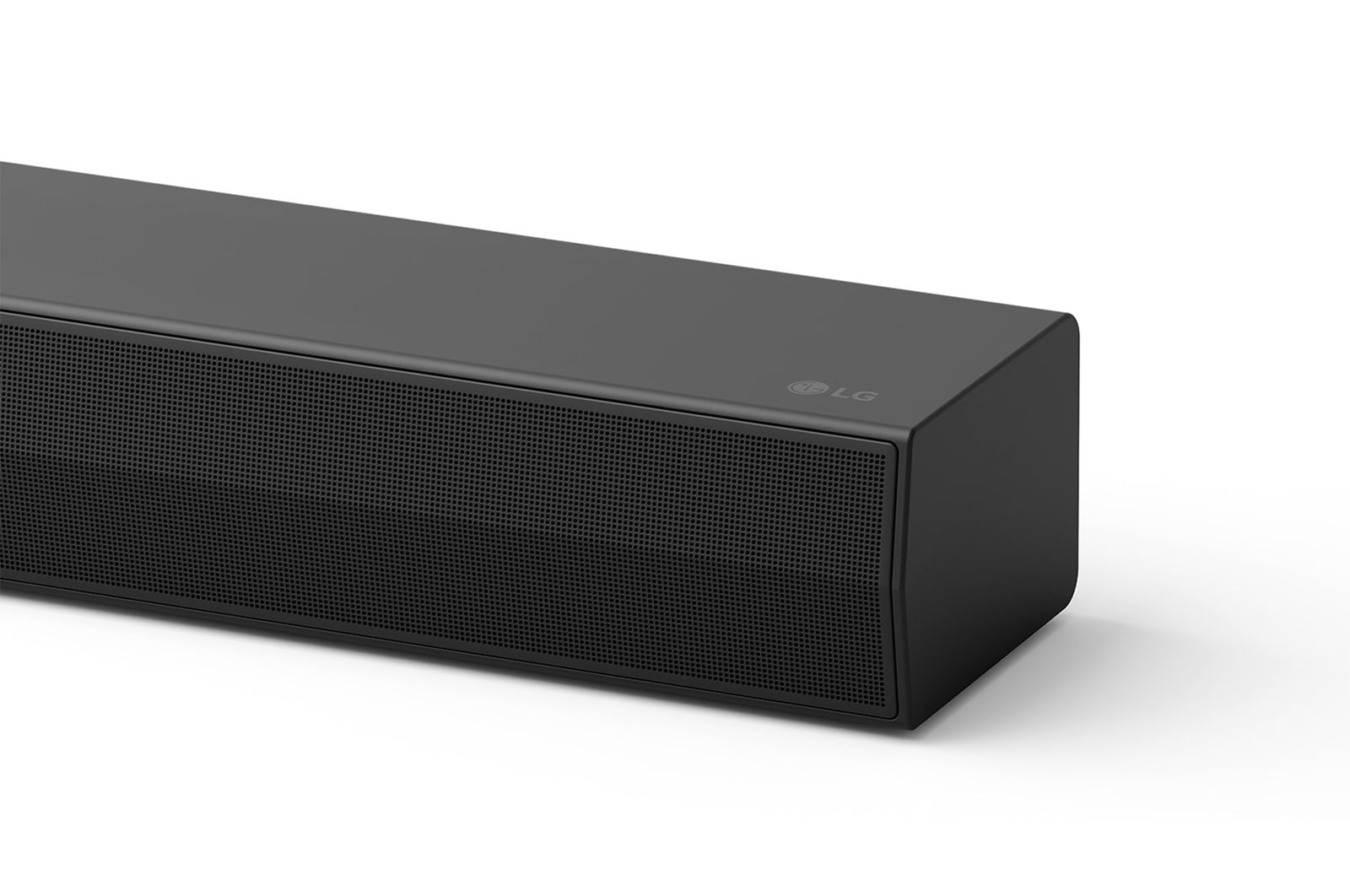 Front view of LG Soundbar S55TR's side corner