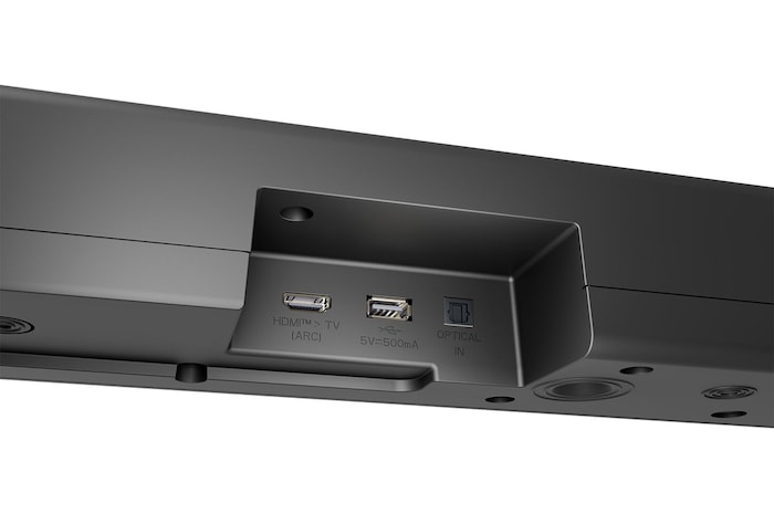 Angled view of LG Soundbar S55TR's back