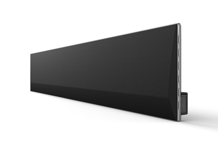 Front view of LG Soundbar SG10TY's side corner
