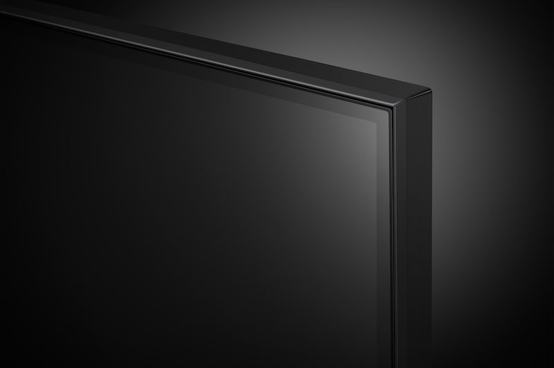 Close-up of the top edge of LG UHD TV, UT80
