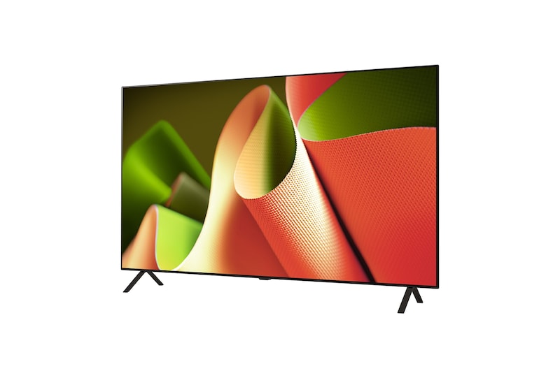 Slightly-angled left-facing side view of LG OLED TV, OLED B4